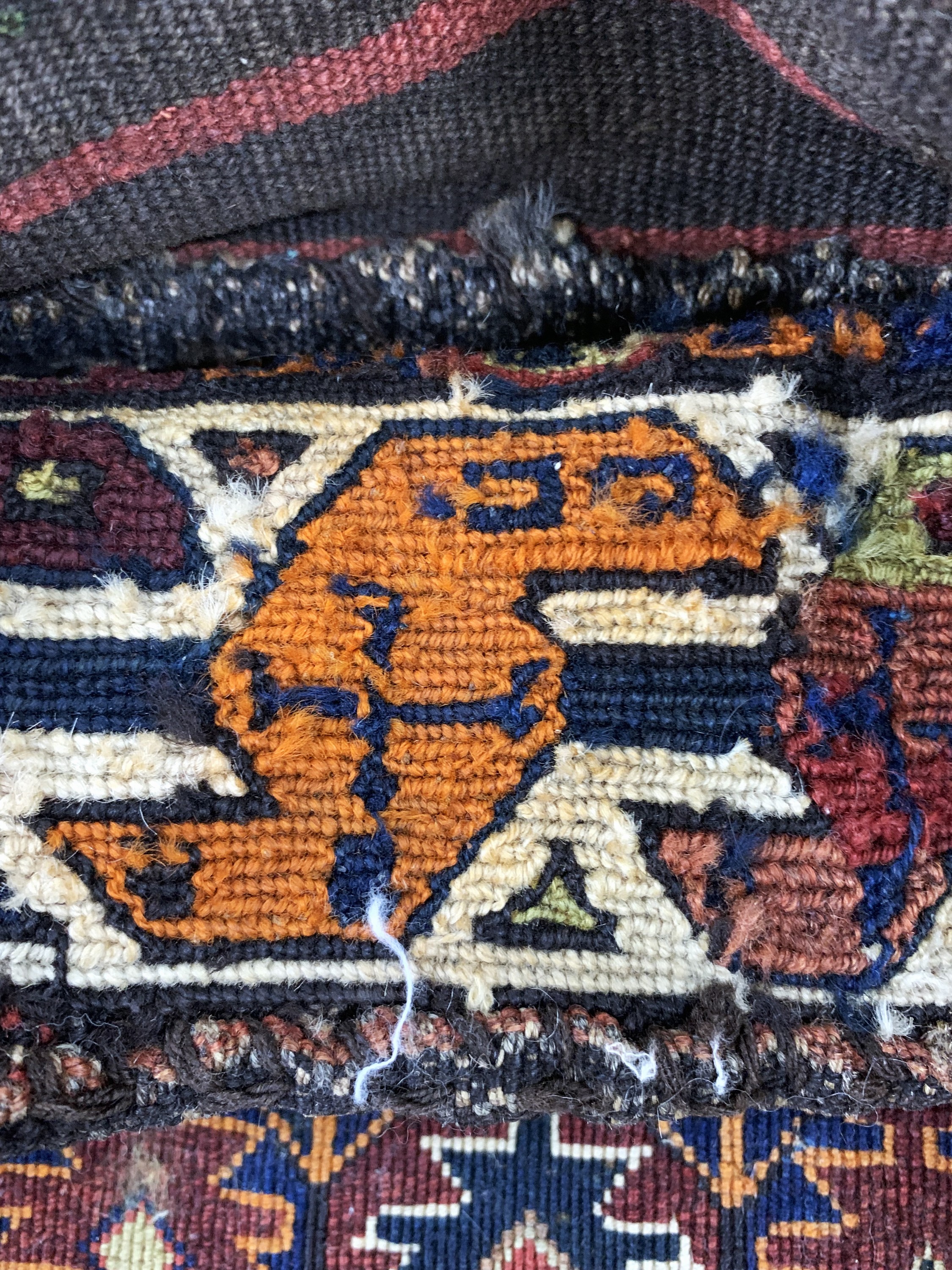Detail f: 4 Lots Schahsawan, Persien, Tasche & Taschenfront, um 1900, Wolle auf Wolle, ca. 66x 47 cm, EHZ: 3