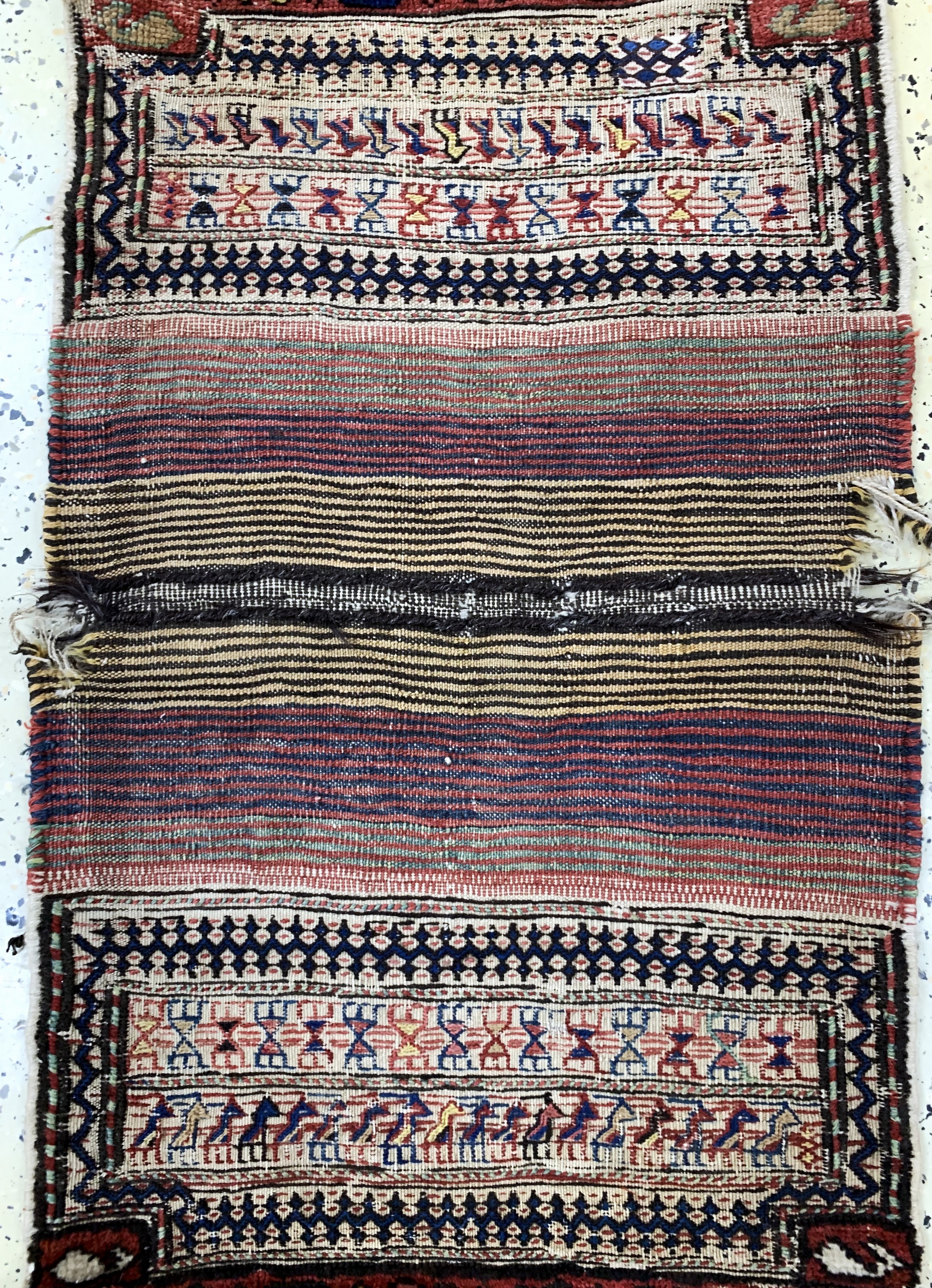 Detail c: 2 Lots Luri, Persien, Salztasche & Tasche, 19.Jhd, Wolle auf Wolle, ca. 178 x 59 cm, ca. 43 x 36 cm, EHZ: 3