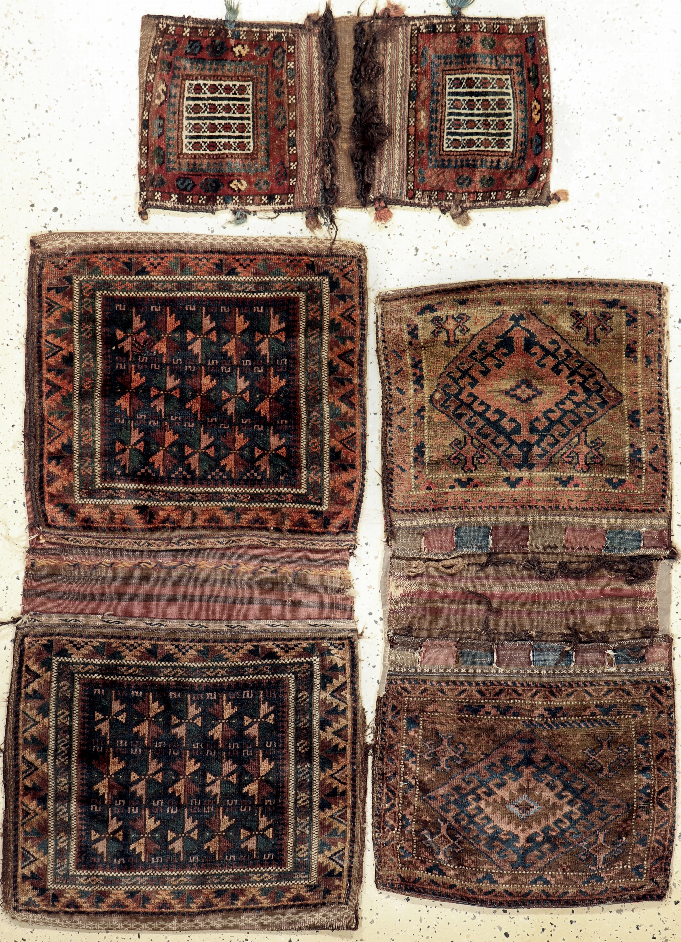 3 Lots Taschen, Belutsch, Persien, um 1900,Wolle auf Wolle, ca. 145 x 76 cm, EHZ: 3