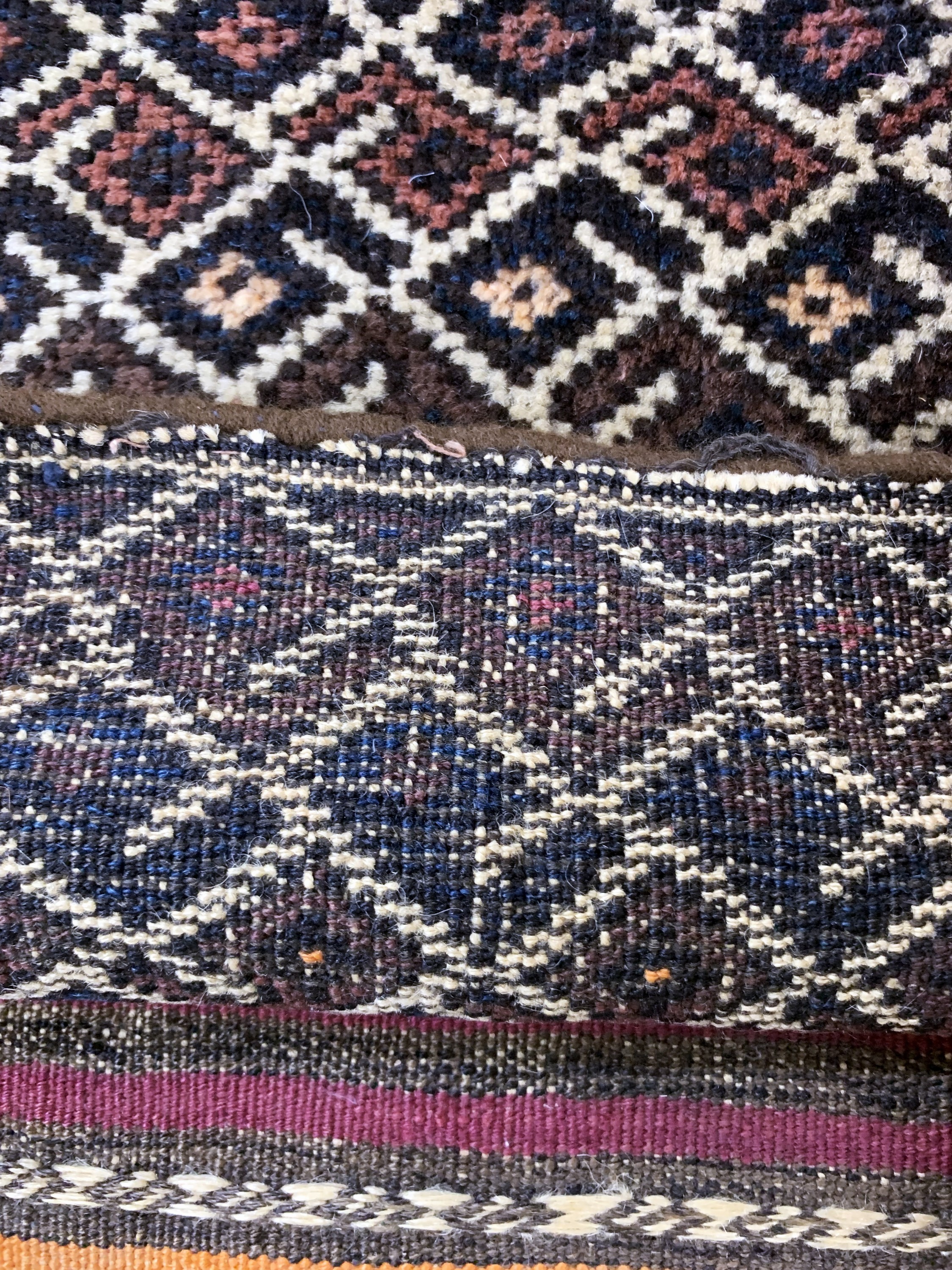 Detail b: 4 Lots Belutsch Persien, Taschen & Taschenfront, 19.Jhd, Wolle auf Wolle, ca. 109x 55 cm, EHZ: 3