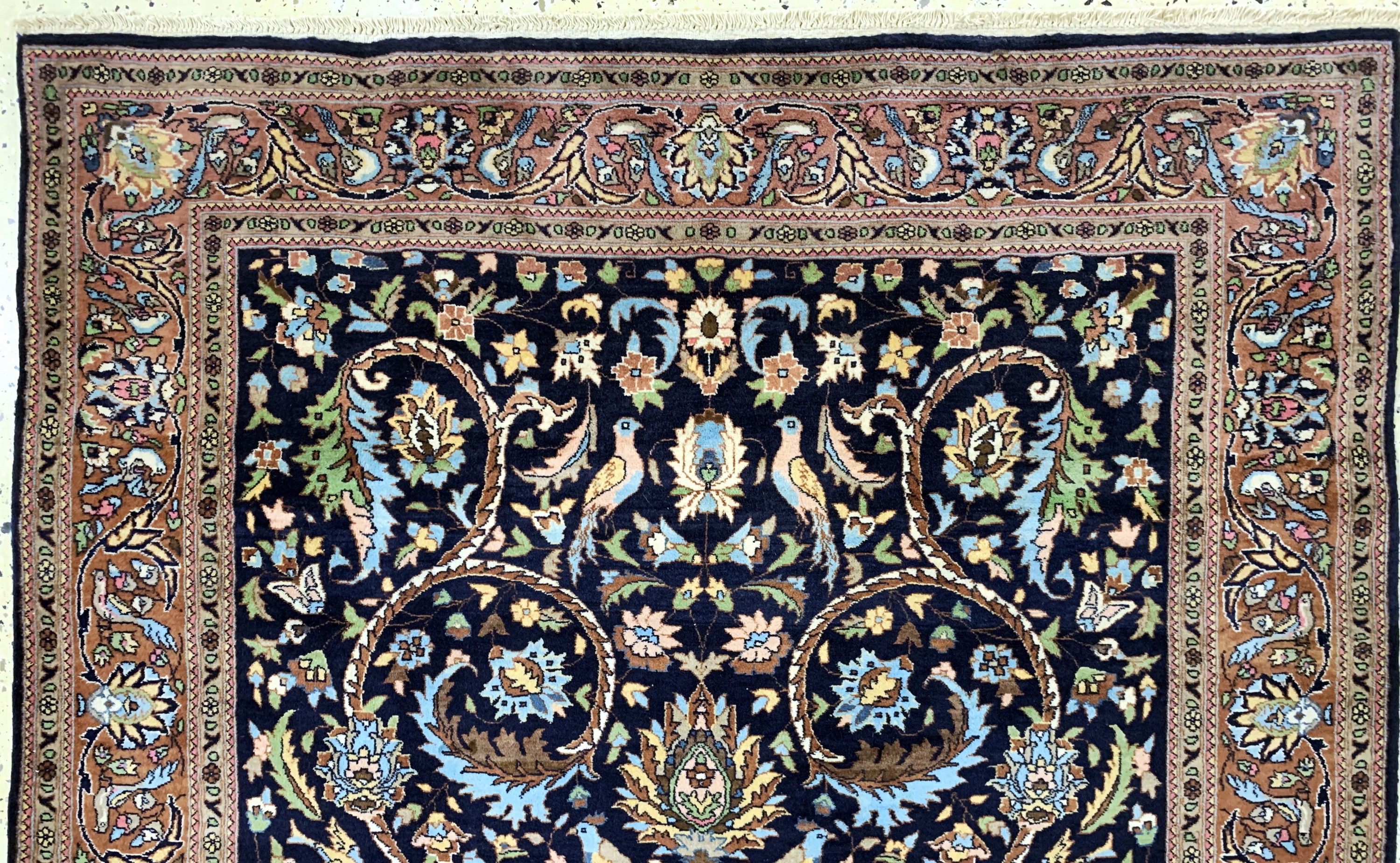 Detail a: Lahor fein, Pakistan, Mitte 20.Jhd, Korkwolle auf Baumwolle, ca. 214 x 139 cm, EHZ: 1-2