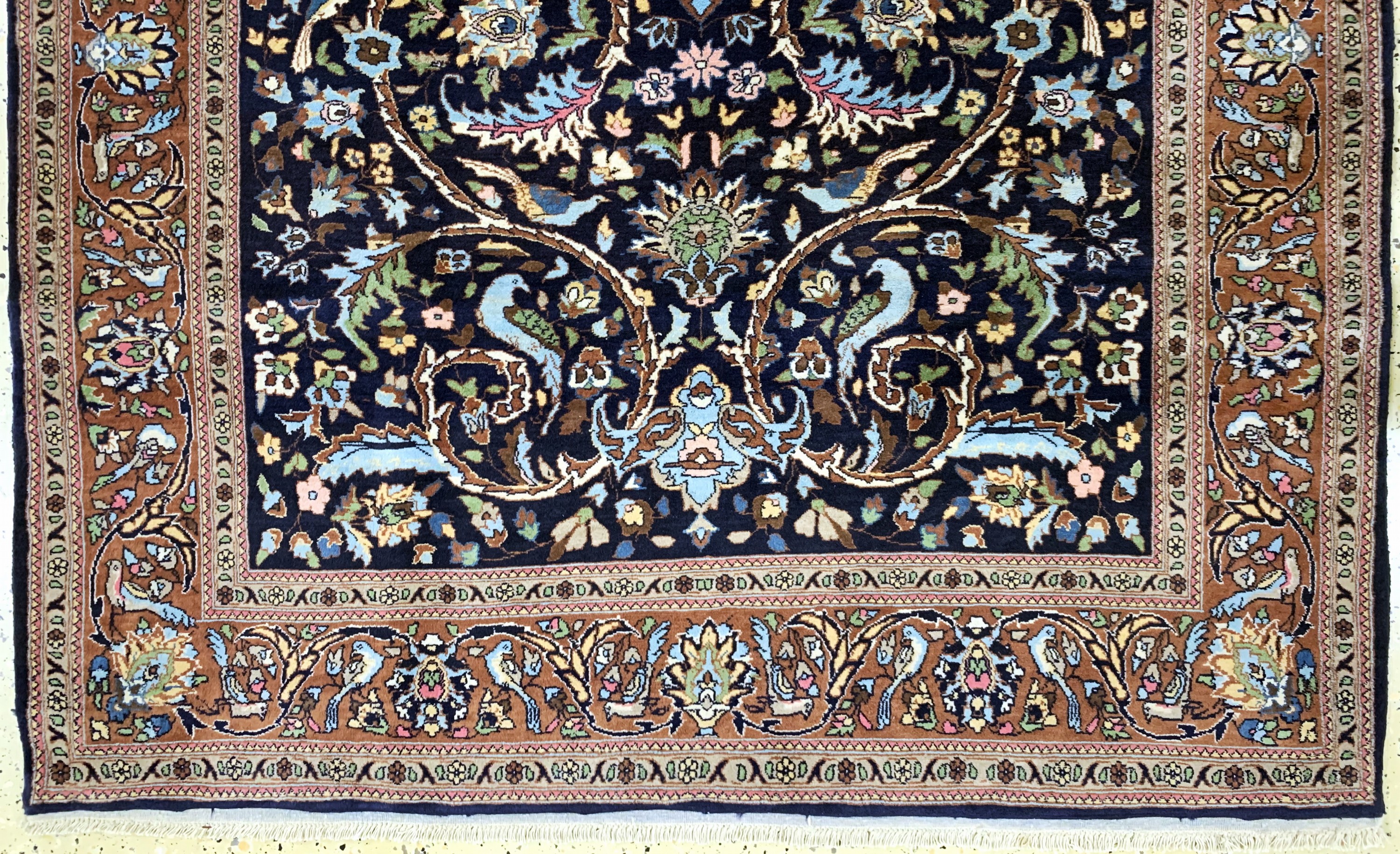 Detail c: Lahor fein, Pakistan, Mitte 20.Jhd, Korkwolle auf Baumwolle, ca. 214 x 139 cm, EHZ: 1-2