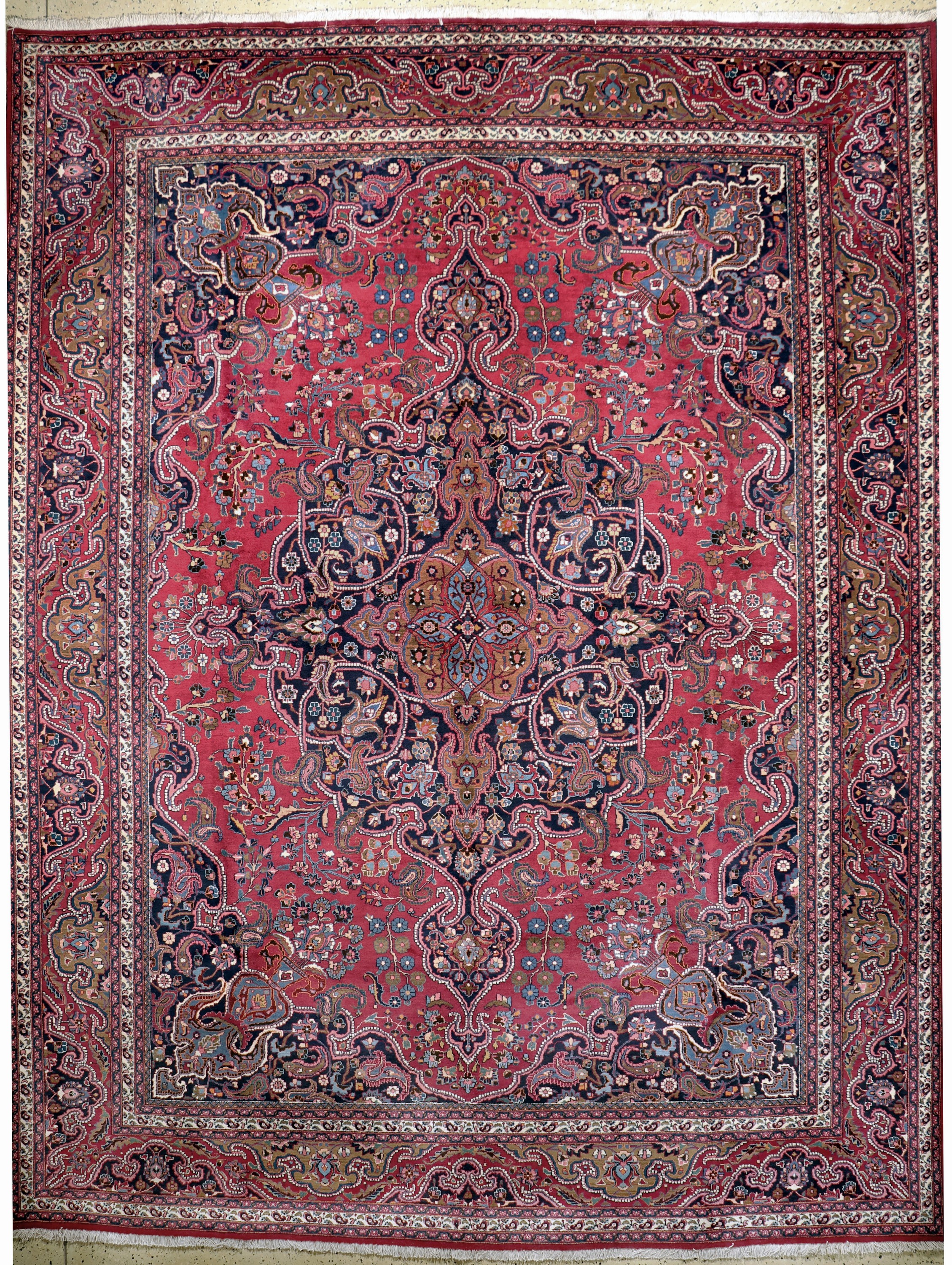 Mesched, Persien, Mitte 20.Jhd, Wolle auf Baumwolle, ca. 402 x 307 cm, EHZ: 1-2