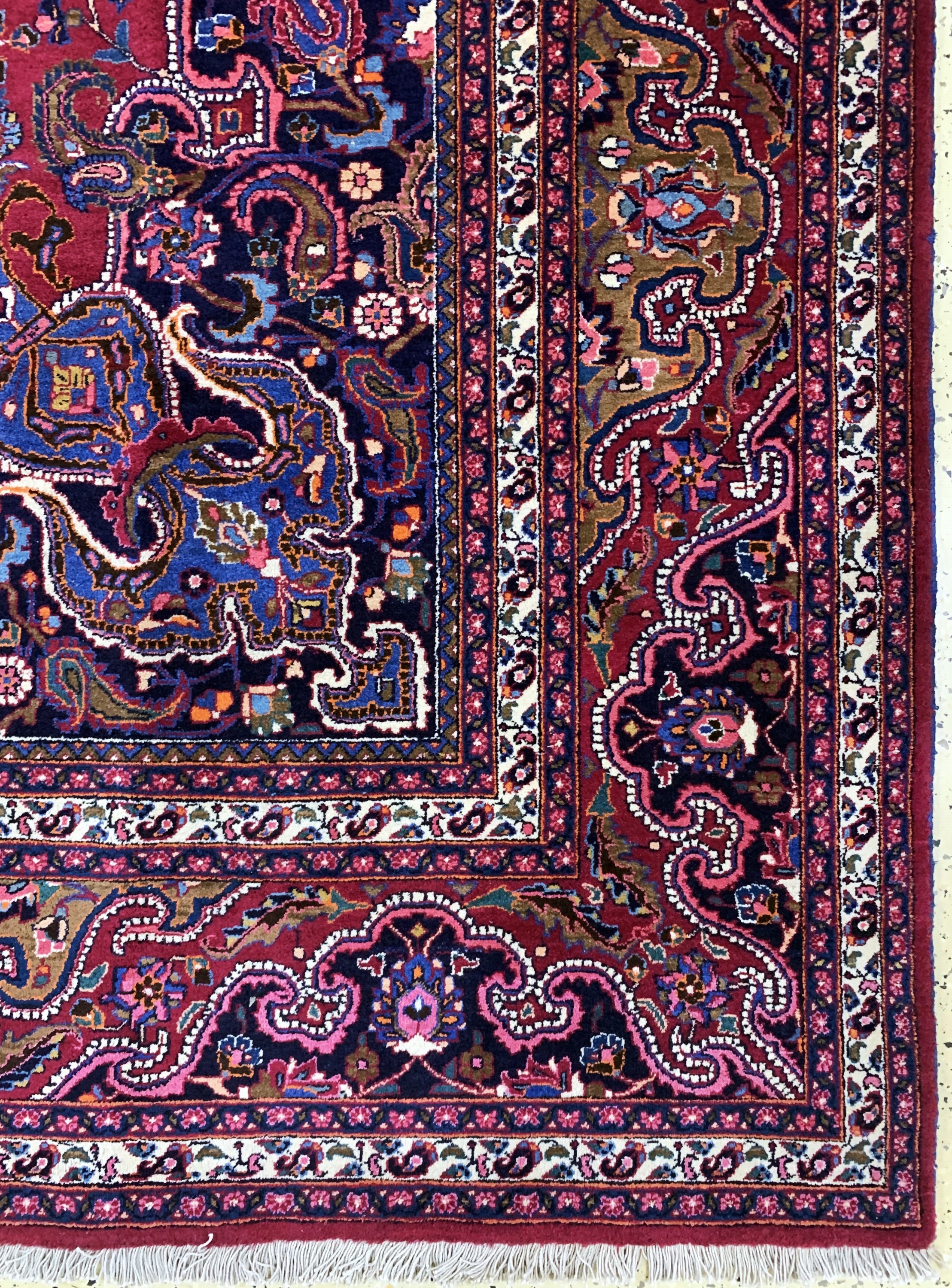 Detail a: Mesched, Persien, Mitte 20.Jhd, Wolle auf Baumwolle, ca. 402 x 307 cm, EHZ: 1-2