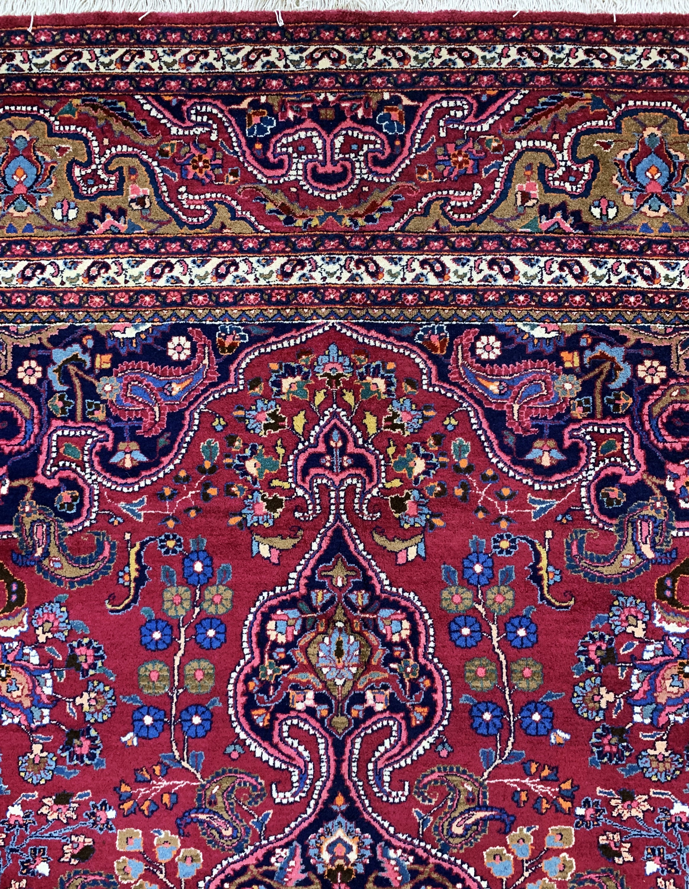 Detail e: Mesched, Persien, Mitte 20.Jhd, Wolle auf Baumwolle, ca. 402 x 307 cm, EHZ: 1-2