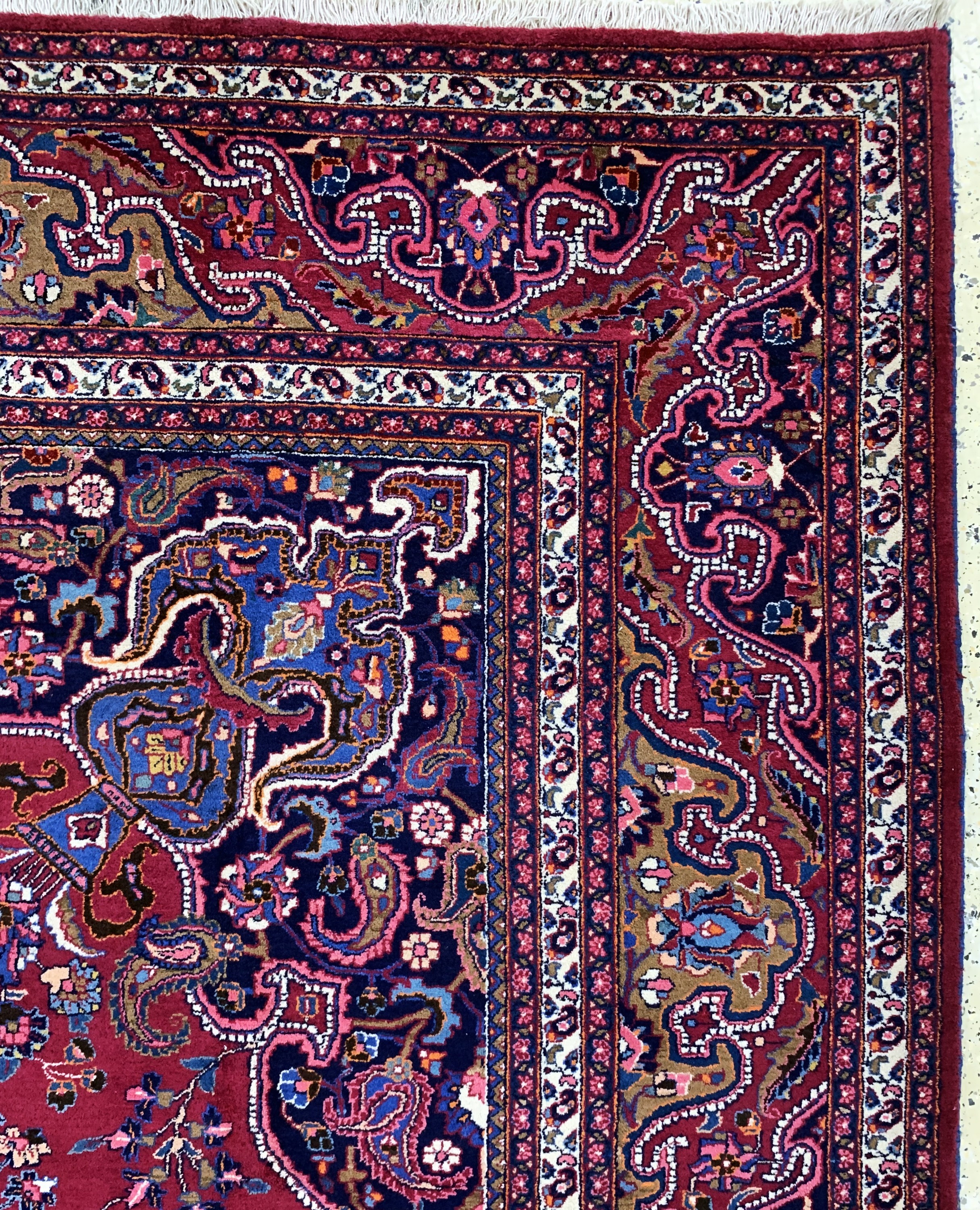 Detail f: Mesched, Persien, Mitte 20.Jhd, Wolle auf Baumwolle, ca. 402 x 307 cm, EHZ: 1-2