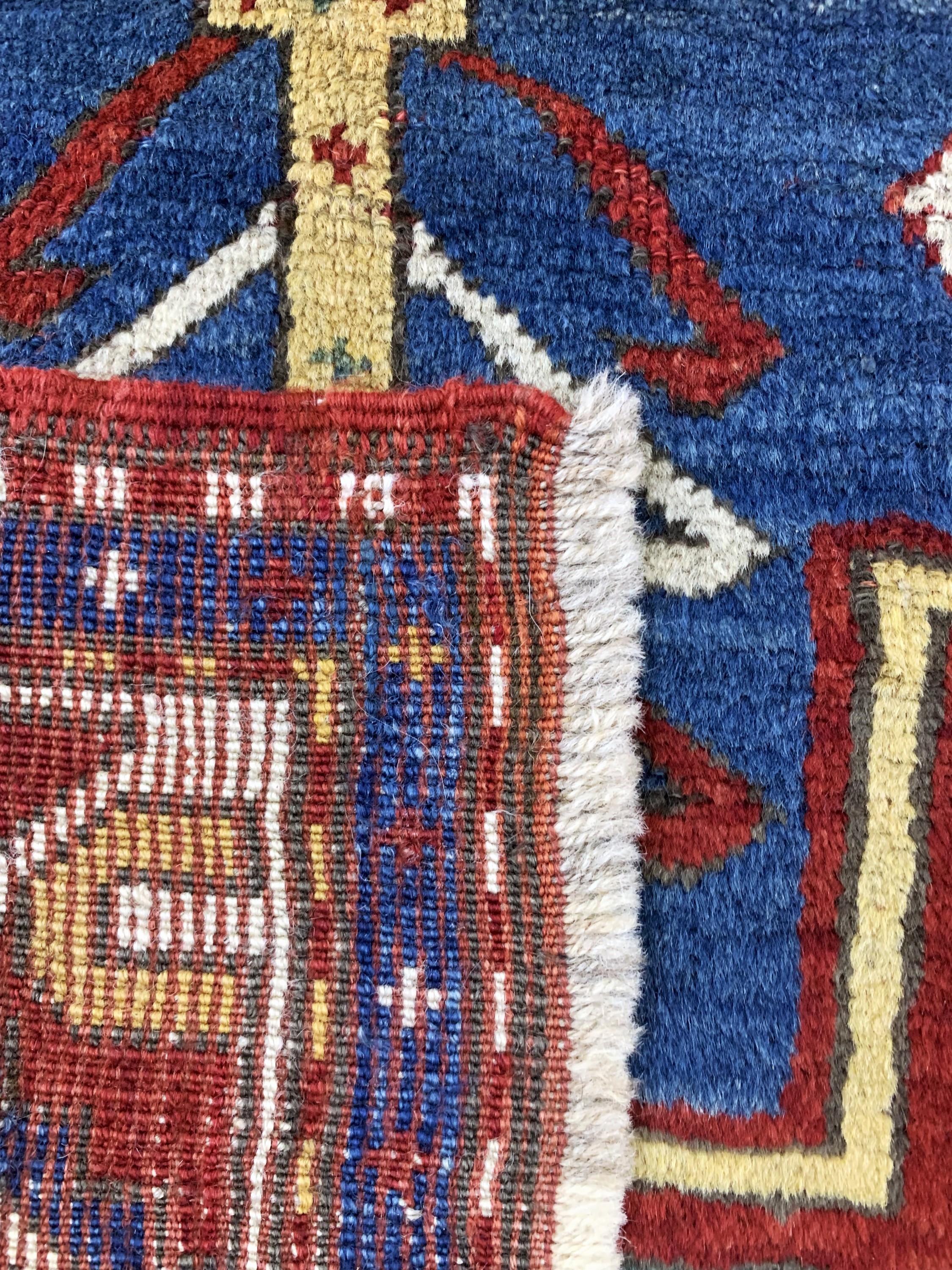 Detail f: "Fachalo"Kazak antik, Kaukasus, 19.Jhd, Wolle auf Wolle, ca. 145 x 115 cm, EHZ: 2(fachkundig restauriert)