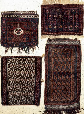 Image 4 Lots Belutsch Persien, Taschen & Taschenfront, 19.Jhd, Wolle auf Wolle, ca. 109x ...