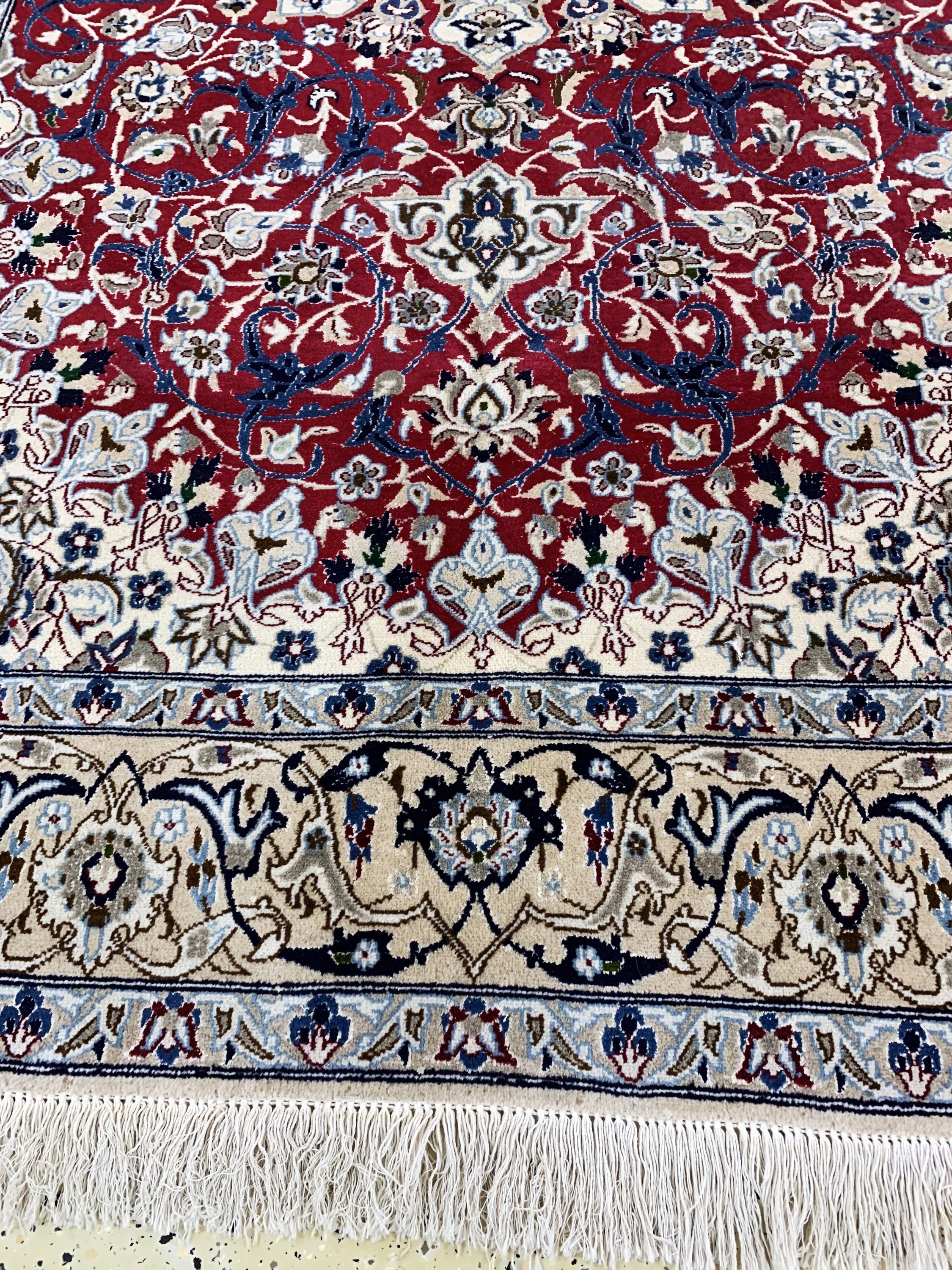 Detail b: Nain fein(9 La), Persien, Ende 20.Jhd, Korkwolle mit Seide, ca. 264 x 166 cm, EHZ: 2