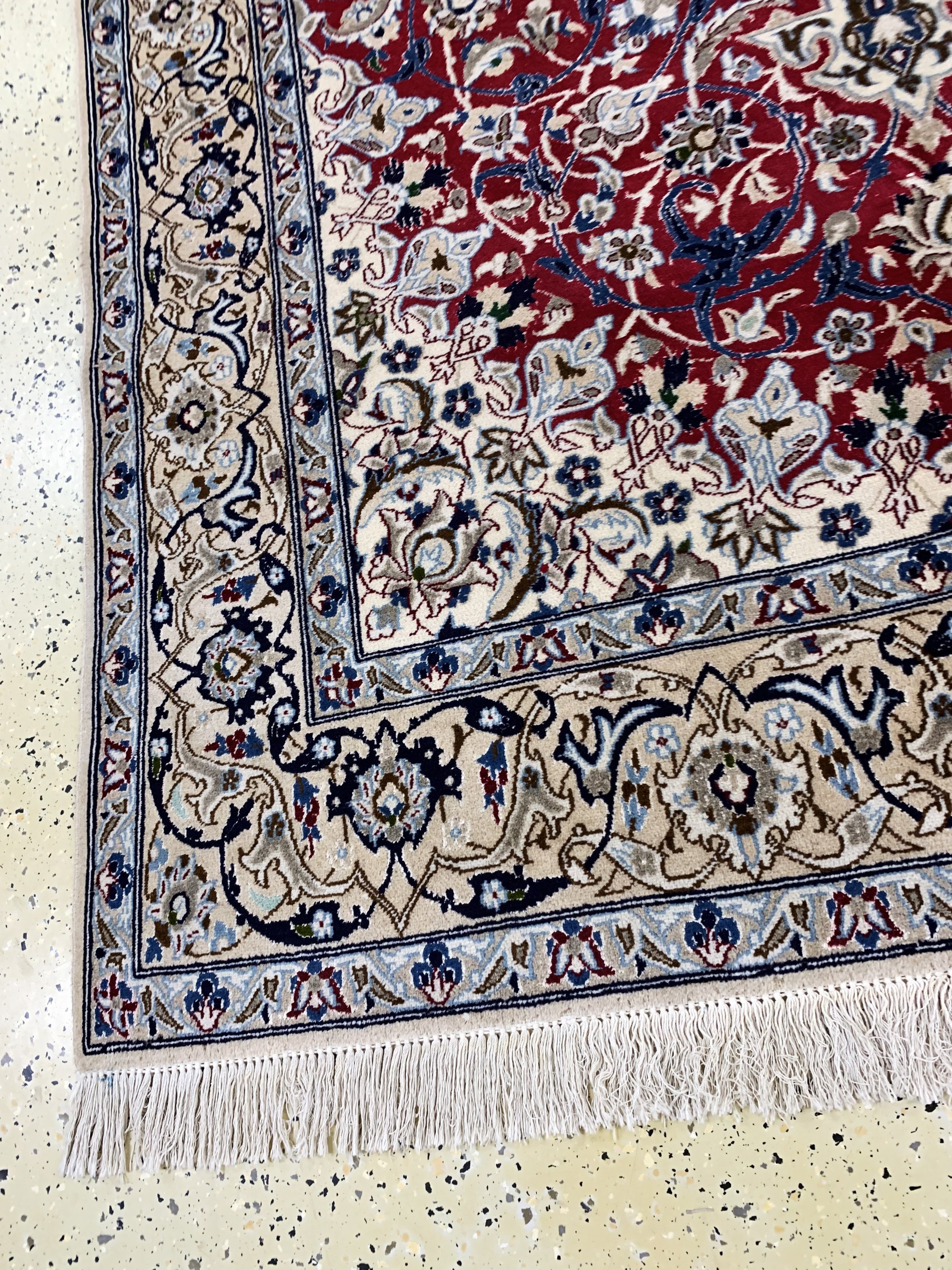 Detail c: Nain fein(9 La), Persien, Ende 20.Jhd, Korkwolle mit Seide, ca. 264 x 166 cm, EHZ: 2