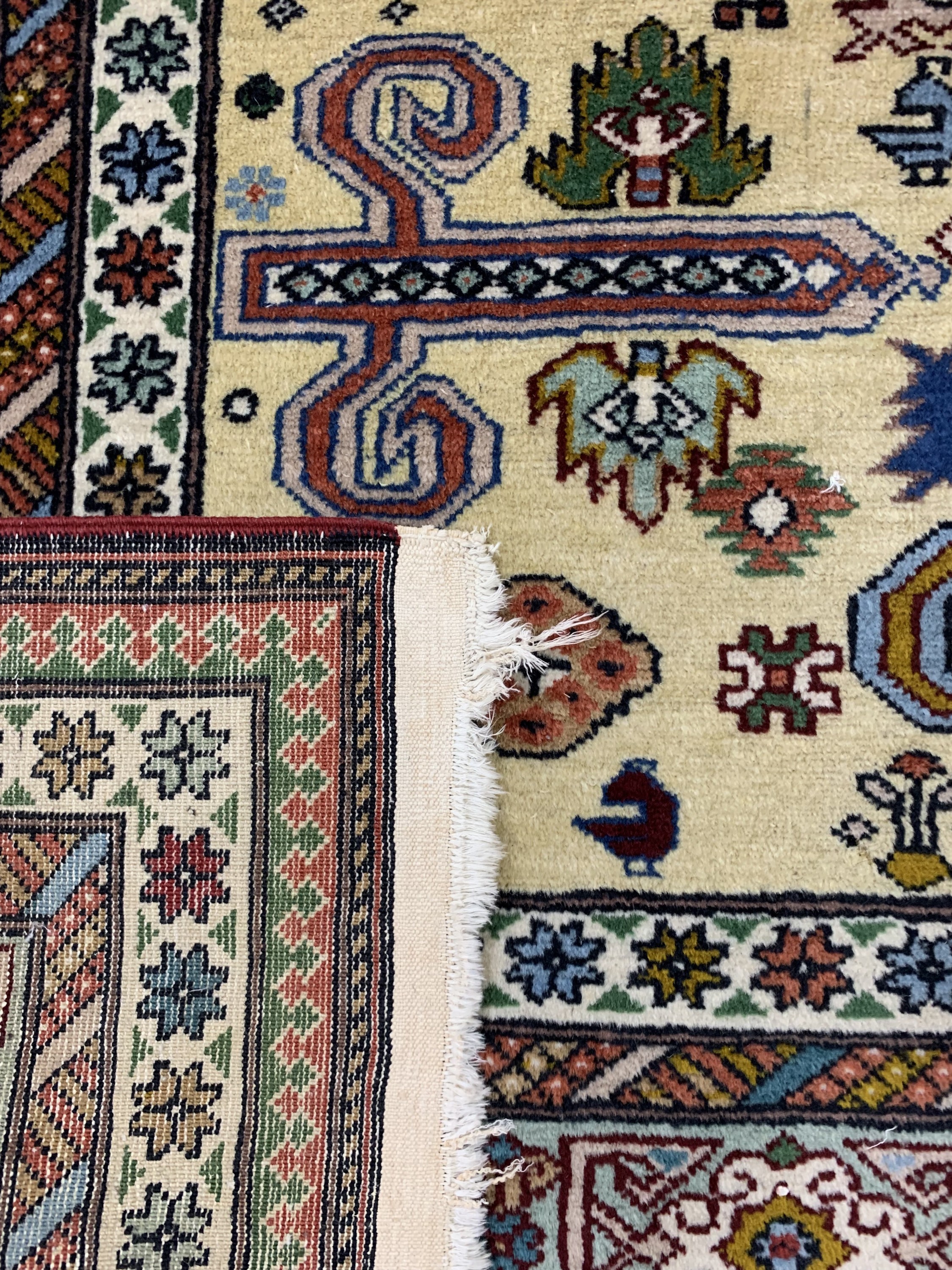 Detail h: Schirwan, Rußland, Mitte 20.Jhd, Wolle auf Baumwolle, ca. 306 x 242 cm, EHZ: 2