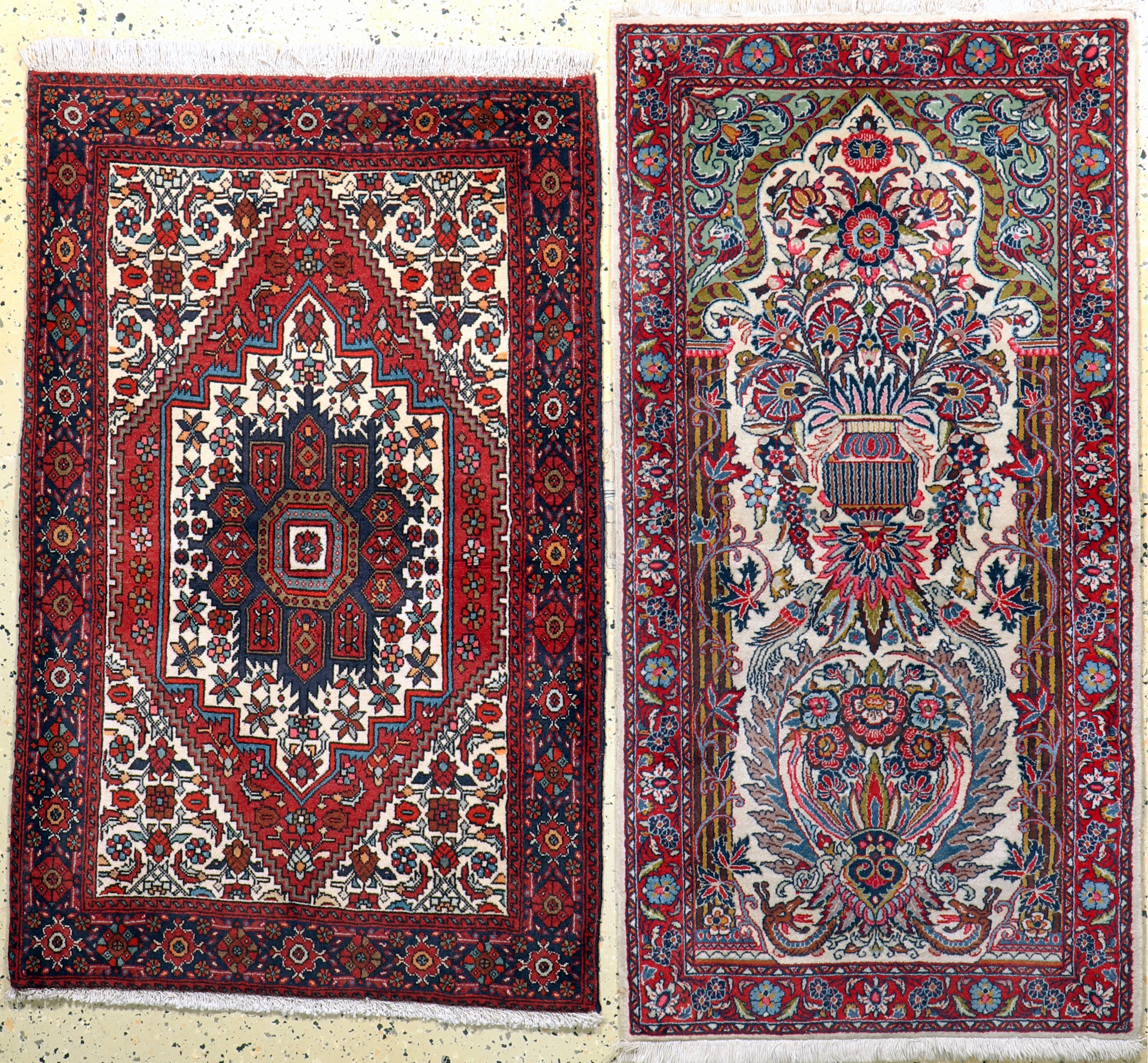 2 Lots Sarogh & Gholtogh, Persien, Ende 20.Jhd, Wolle auf Baumwolle, ca. 132 x 67 cm, ca. 118 x 75 cm, EHZ: 2