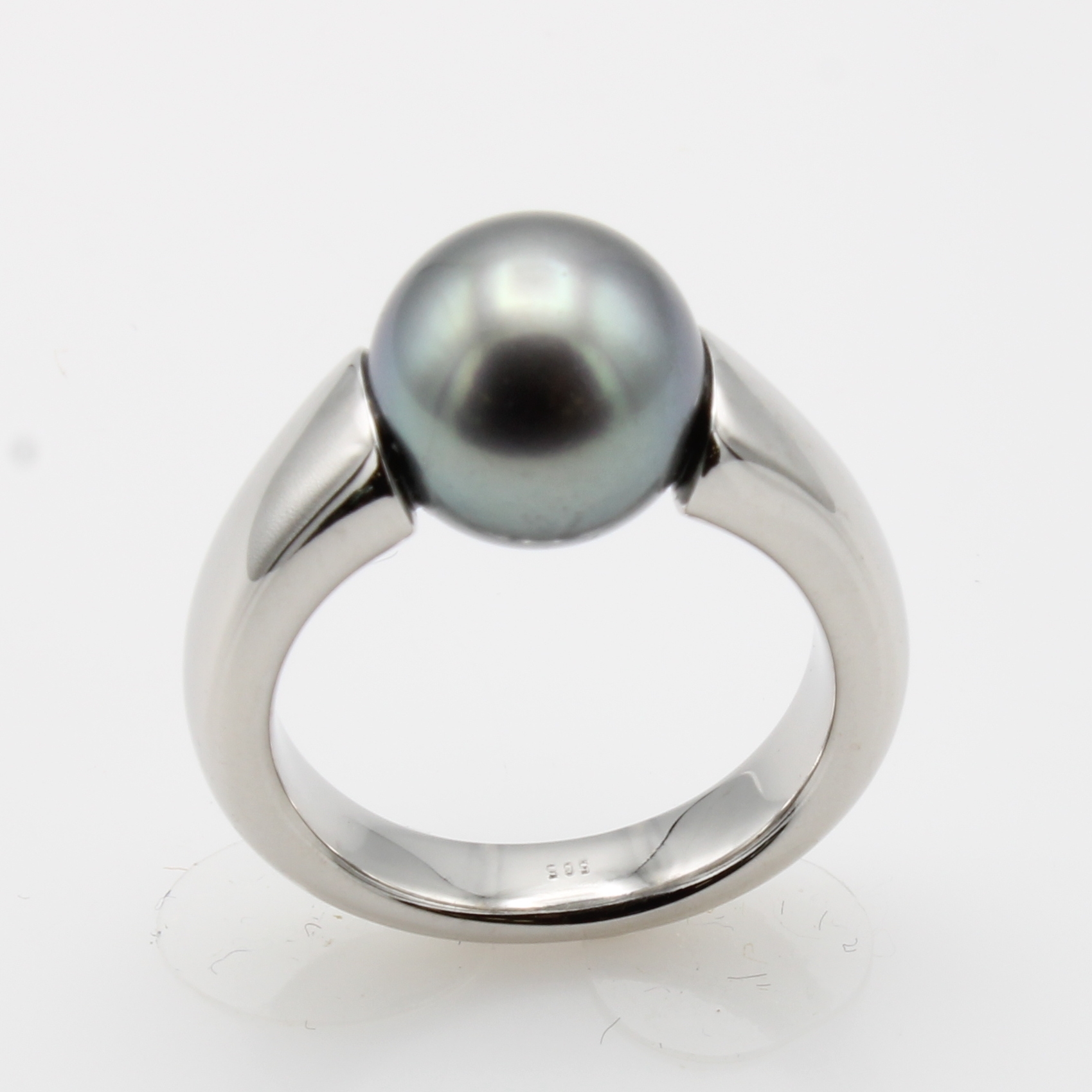 Image 26958819 - Ring mit Tahitizuchtperle, WG 585/000, anthrazitfarb.-graue Perle, D. ca. 10 mm, in ...
