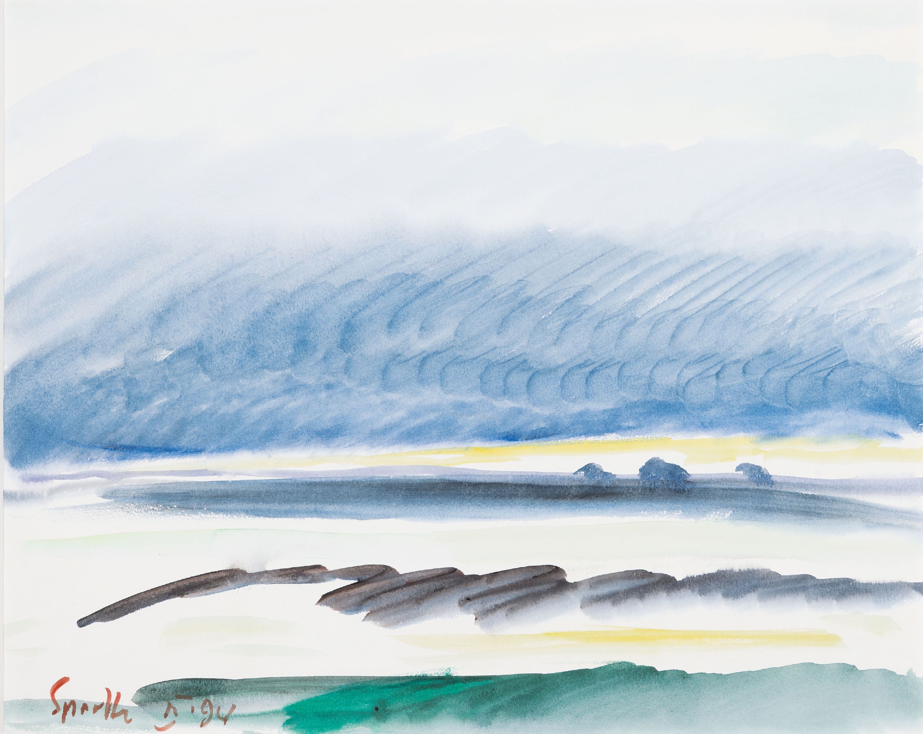Siegward Sprotte, 1913 Potsdam-2004 Kampen/ Sylt, See-Stimmung, Aquarell auf Papier, links unten sign. und dat. 94, ca. 40x49cm, PP, u.Gl., R. ca. ...