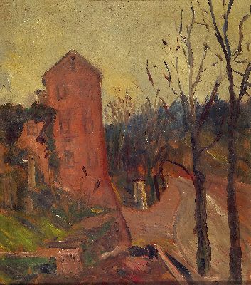 Image 26958828 - Otto Hodapp, 1894 Heidelberg-1968 Ludwigshafen, 2 Stadtansichten, Öl/Hartfaser, ...