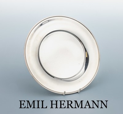 Image Silber Platzteller, Emil HERMANN/Waldstetten, 925er Silber, zeitlose, schlichte Form, ...