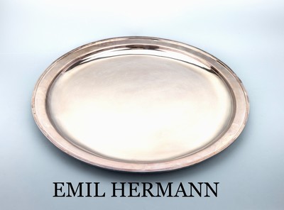 Image Großes Silber-Anbiettablett, Emil HERMANN/ Waldstetten, 925er Silber, Anfertigung ...
