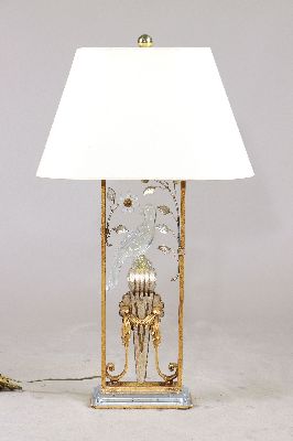 Image 26958947 - Große Tischlampe, Maison Bagues, Frankreich, 20. Jh., mittig Papagei von ...