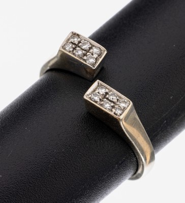 Image 26958971 - 18 kt Gold Diamant-Ring, WG 750/000, offener Ringkopf, 12 8/8-Diamanten zus. ca. 0.12 ...