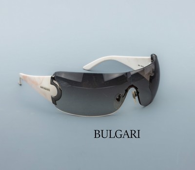 Image 26959146 - BULGARI Sonnenbrille, Gläser aus einem Stück, Bügel weiß, min ...