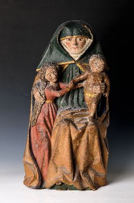 Image 26959175 - Spätgotische Bildschnitzerei, Anna Selbdritt, Tirol, 16.Jh., Linde, rückseitig ...
