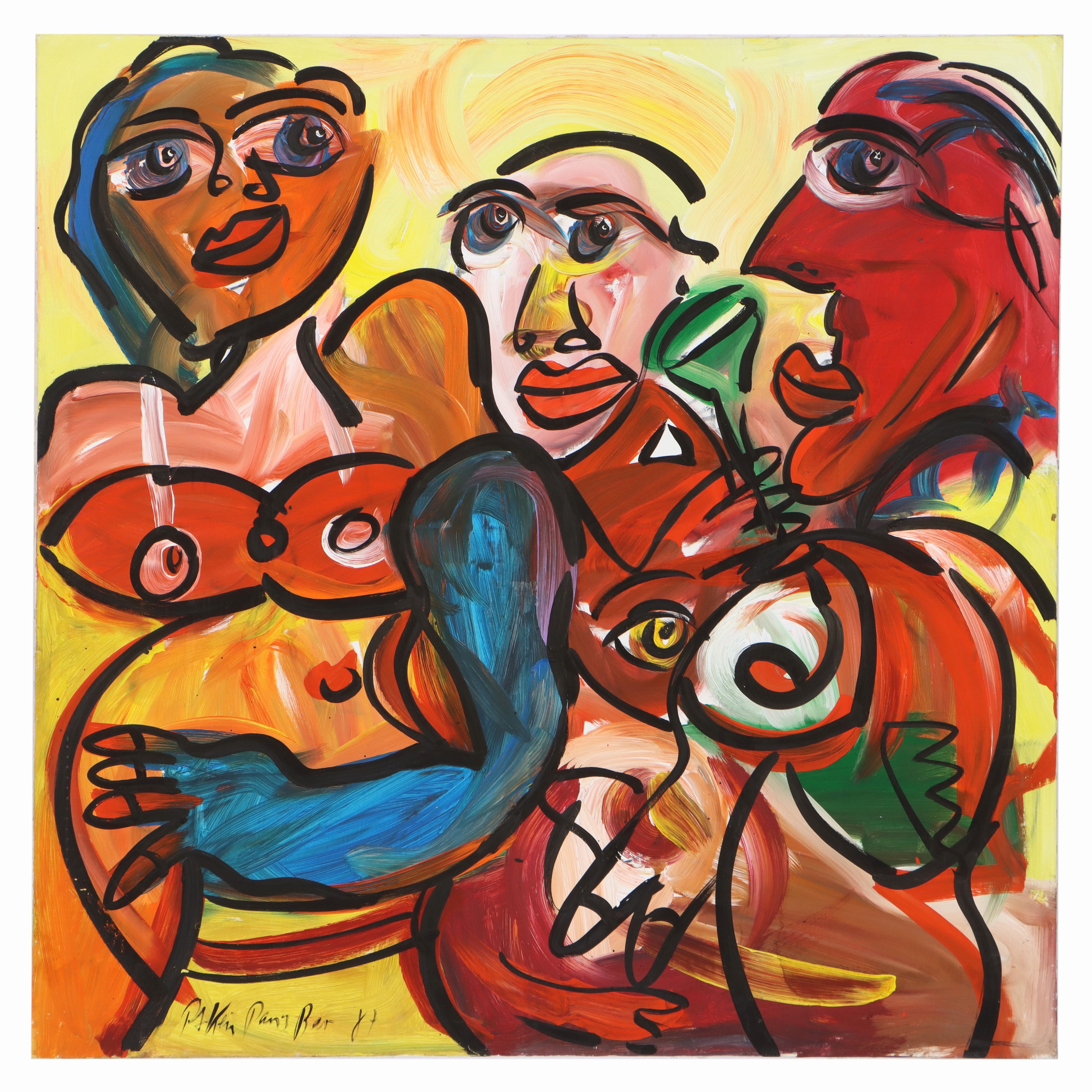 Image 26959442 - Peter Robert Keil, 1987, Titel: ´Paris Bar 87´, ca. 120x120 cm, signiert u. datiert, ...