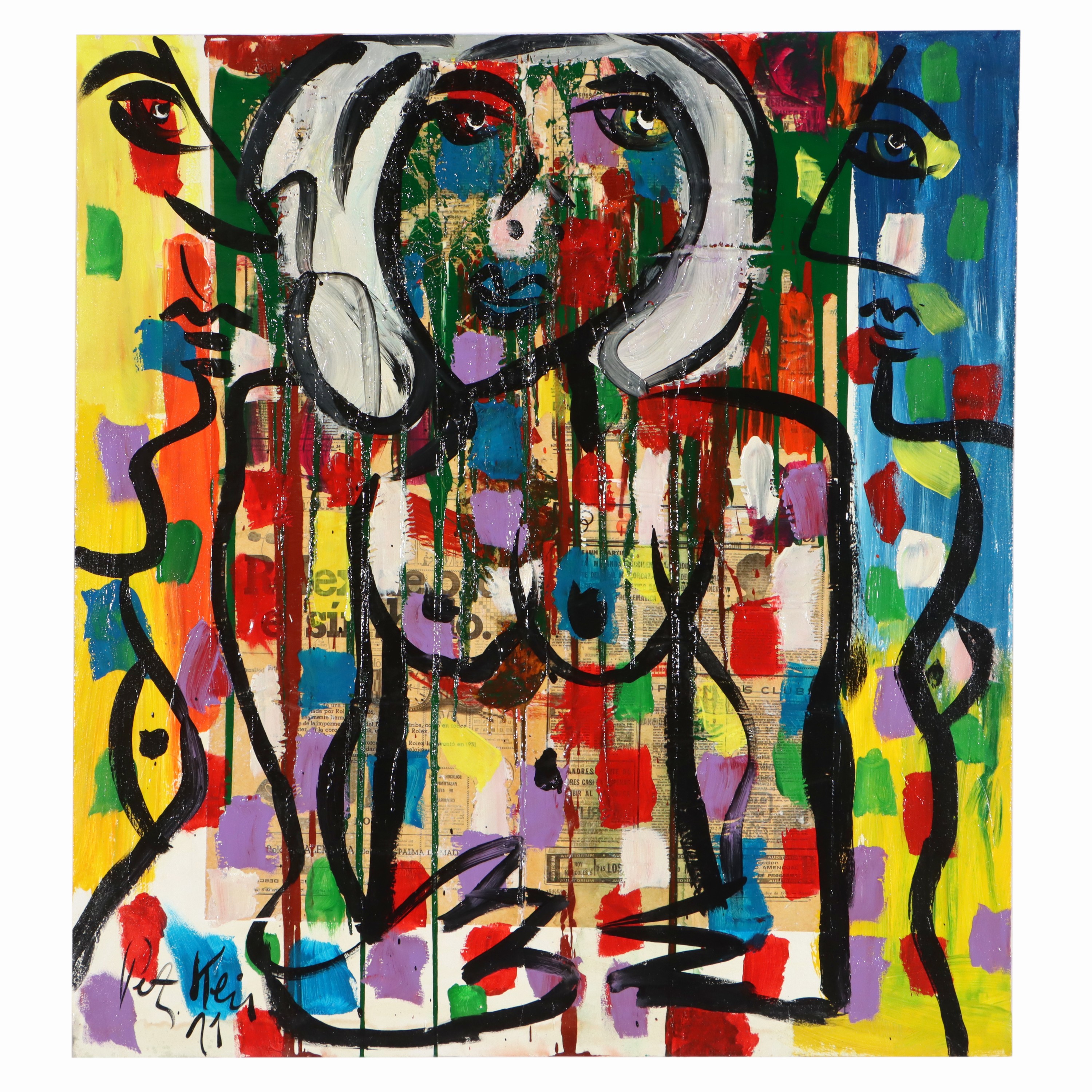 Image 26959496 - Peter Robert Keil, 2011, ohne Titel, ca. 109x100 cm, signiert u. datiert, Öl/Acryl ...