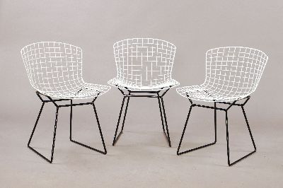 Image 26959608 - 6 Bertoia Stühle, Knoll International, Entw. Harry Bertoia, um 1969, weiß ...