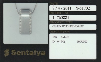 26959688a - 14 kt Gold Brillant-Anhänger, WG 585/000, 14 Brillanten zus. ca. 0.17 ct ...