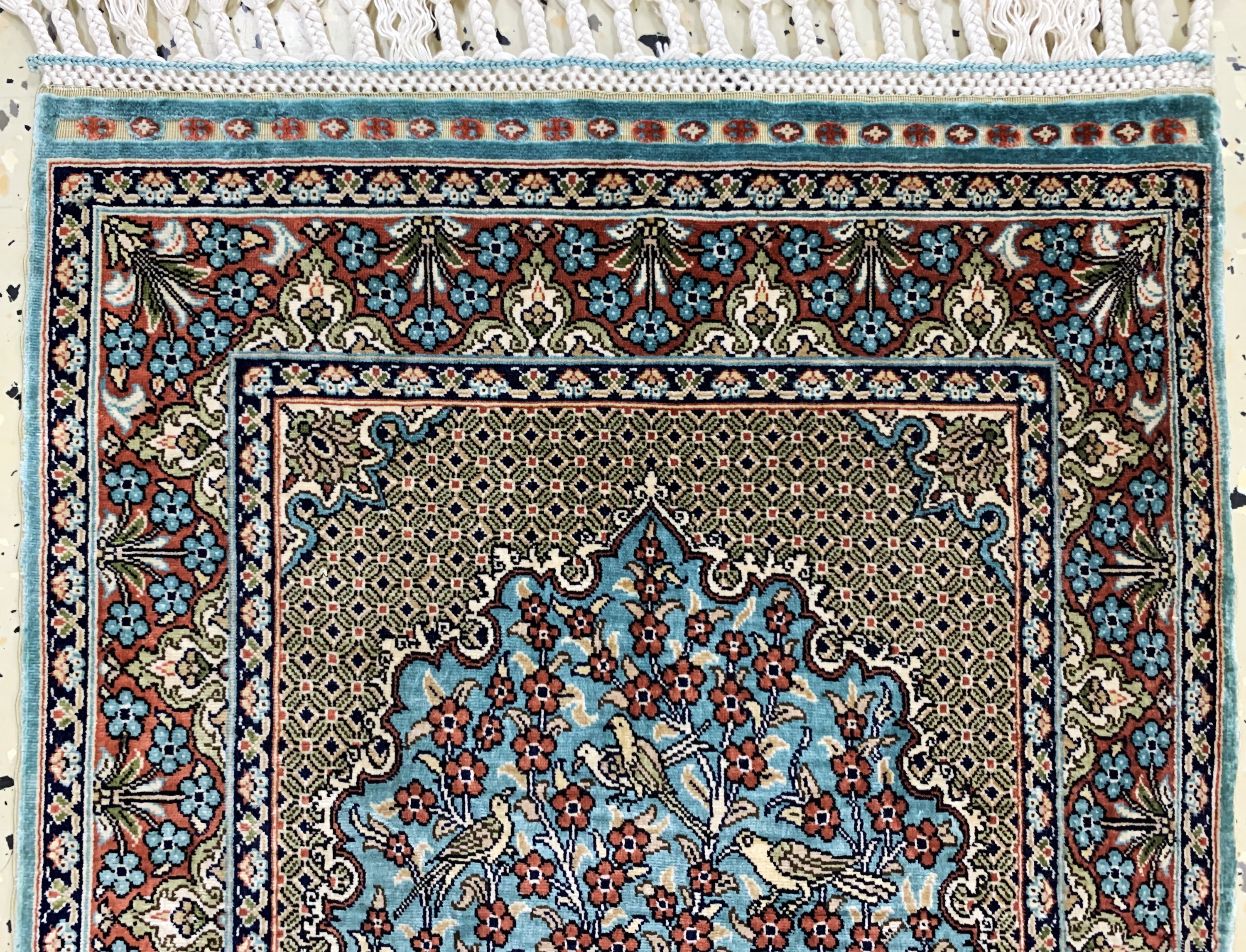 Detail a: Hereke Seide fein Türkei, signiert(Chinar),Mitte 20.Jhd, reine Naturseide, ca. 60 x 35 cm, ca. 1,4 Mio. Kn/qm, EHZ: 1