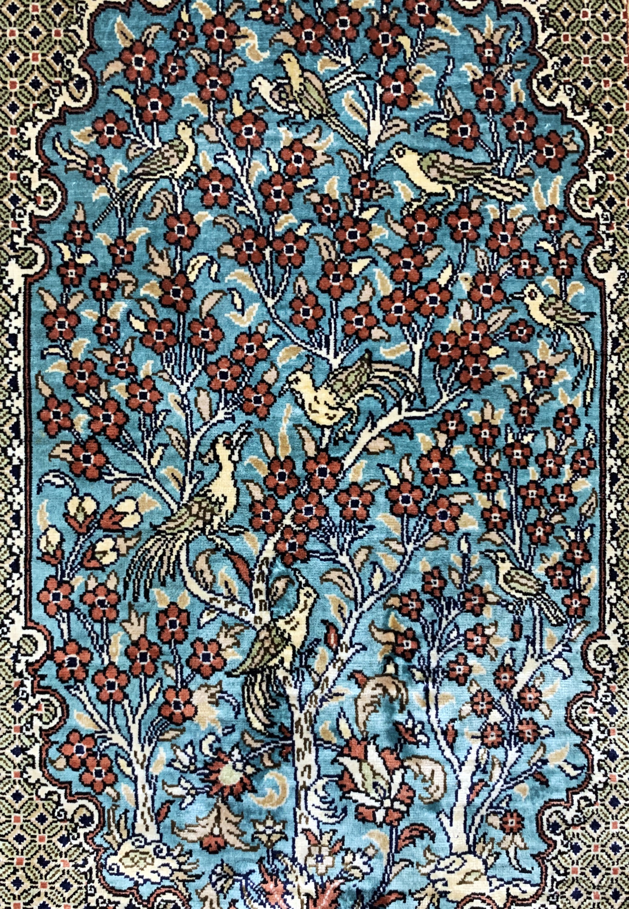 Detail d: Hereke Seide fein Türkei, signiert(Chinar),Mitte 20.Jhd, reine Naturseide, ca. 60 x 35 cm, ca. 1,4 Mio. Kn/qm, EHZ: 1