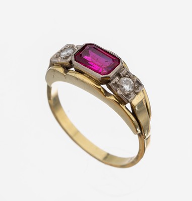 Image 26959708 - 14 kt Gold Brillant-Ring, GG/WG 585/000, in WG gefasste 2 Brillanten zus. ca. 0.14 ct ...