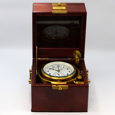 Image 26959715 - POLJOT nahezu neuwertiger Marinechronometer Nr. 21167, UDSSR lt. Pass von 1996, 3-tlg. ...
