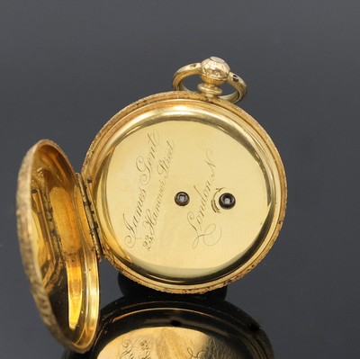 26959719e - JAMES GENT LONDON kleine Savonette in GG 750/000, Schweiz um 1880, Schlüsselaufzug, ...