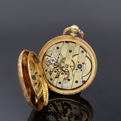 26959719g - JAMES GENT LONDON kleine Savonette in GG 750/000, Schweiz um 1880, Schlüsselaufzug, ...