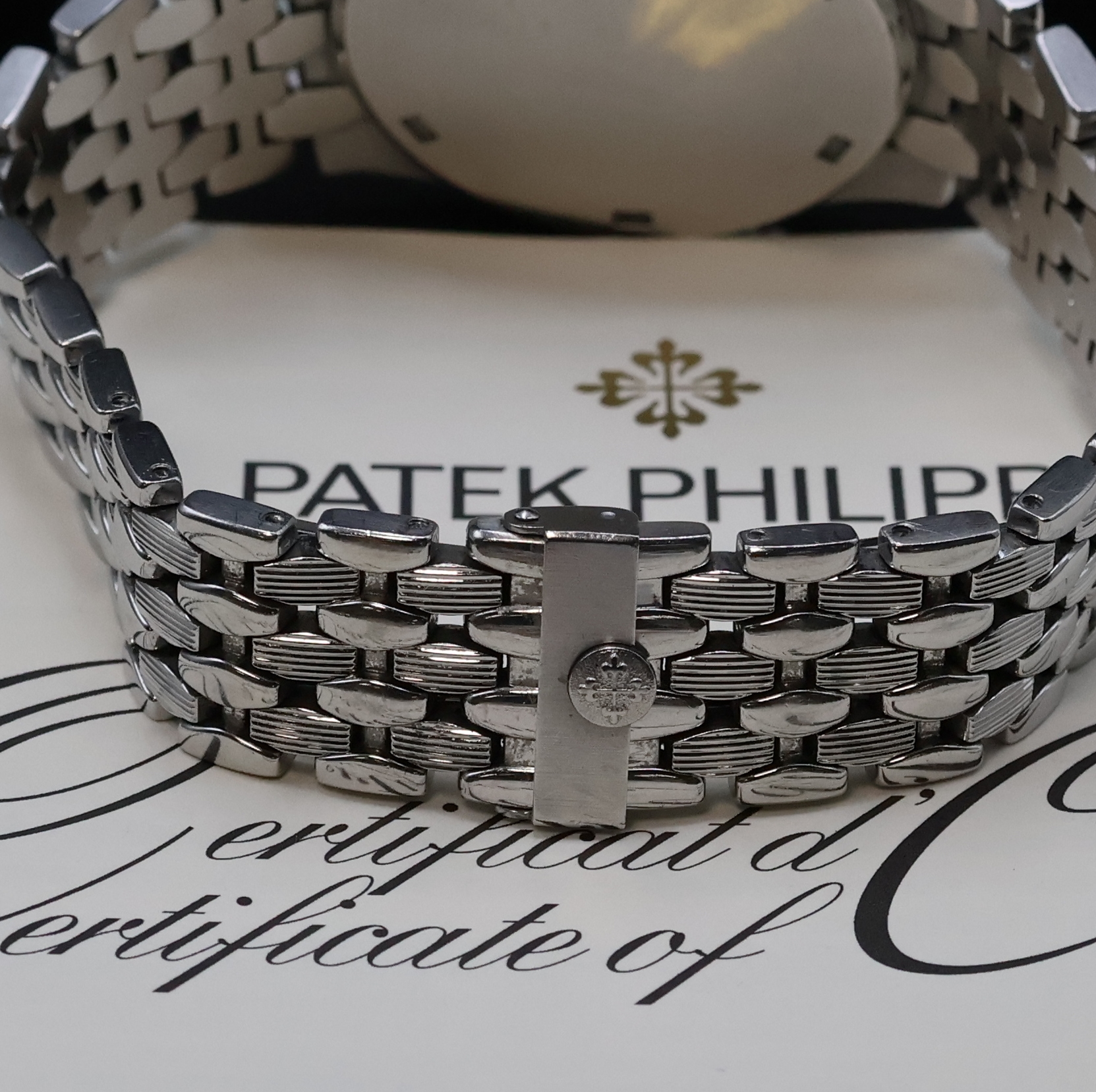 Detail b: PATEK PHILIPPE Herrenarmbanduhr Neptune Referenz 5080/1A-001, Schweiz verk. lt. beil. Pap. 07/2003, Automatik, Edelstahlgeh. inkl. orig. Gliederband ...