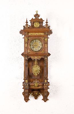 Image 26960016 - Wanduhr sog. Freischwinger mit Viertelstundenschlag, D.R.P. No 54038, um 1890, ...