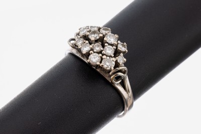 Image 26960031 - 14 kt Gold Brillant-Ring, WG 585/000, 14 Brillanten zus. ca. 1.00 ct Weiß/si, ca. ...