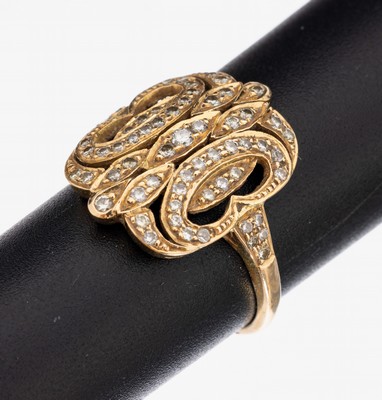Image 18 kt Gold Brillant-Ring, GG 750/000, 63 Brillanten zus. ca. 0.32 ct ...