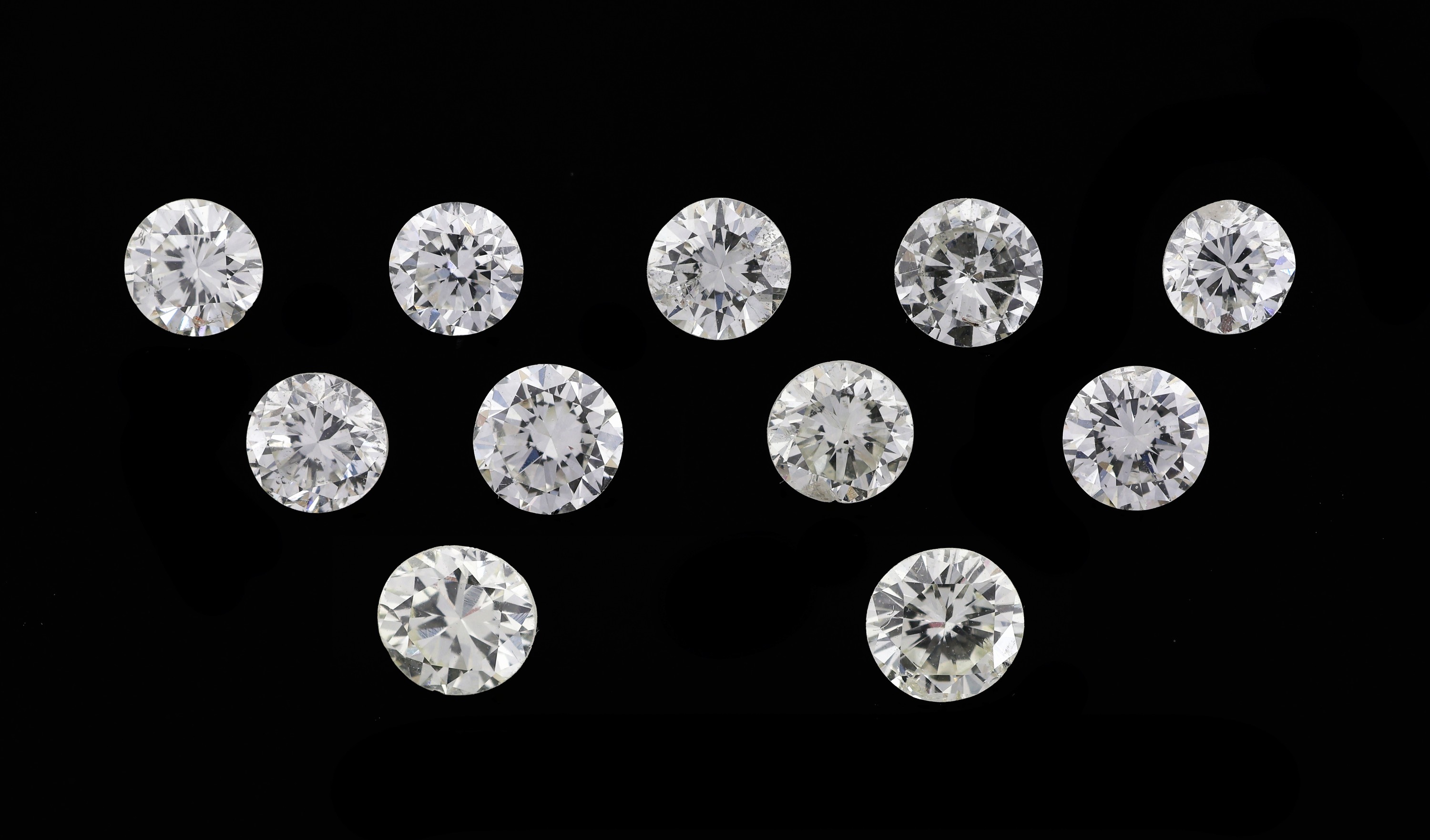 Lot 11 lose Brillanten zus. ca. 2.95 ct Weiß- get.Weiß-light Yellow/si-p