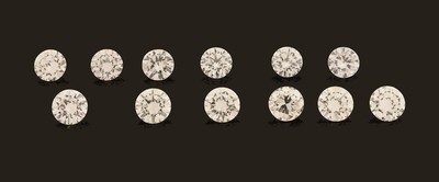 Image Lot 12 lose Brillanten zus. ca. 3.12 ct l.get.Weiß-light Yellow/si ...
