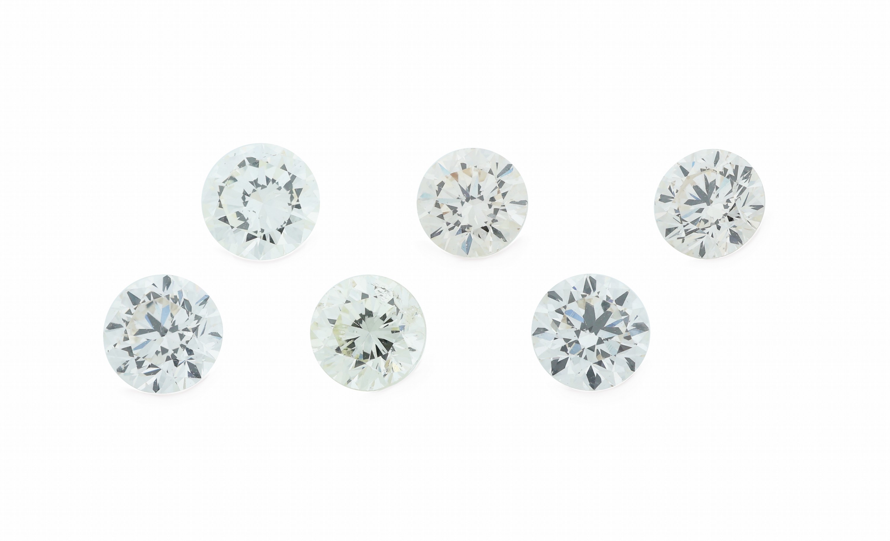 Detail b: Lot 6 lose Brillanten, zus. ca. 2.07 ct get. Weiß-Yellow/si