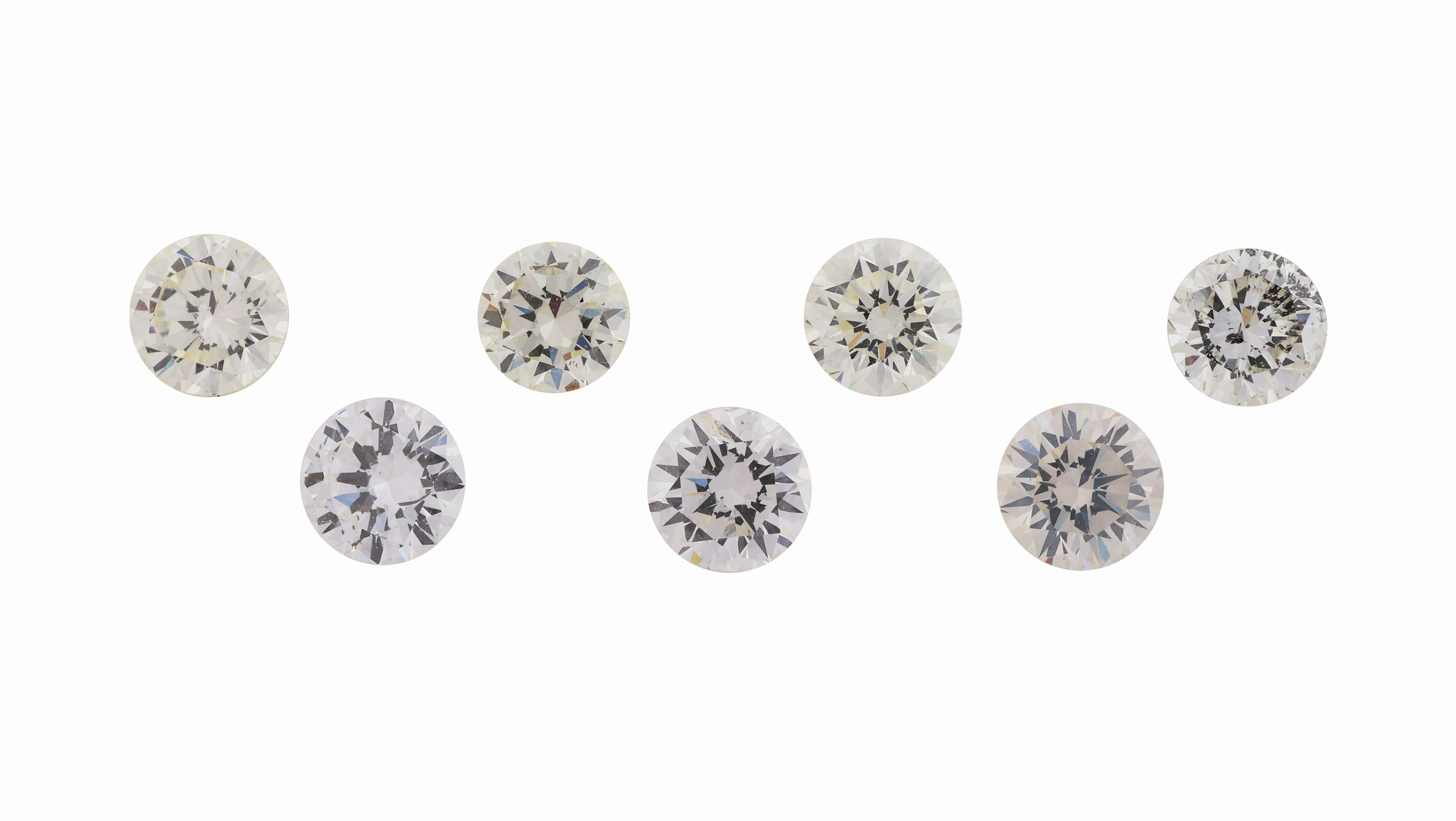 Detail b: Lot 7 lose Brillanten zus. ca. 4.24 ct Weiß- light Yellow/si-p