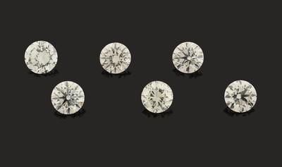 Image Lot 6 lose Brillanten, zus. ca. 2.07 ct get. Weiß-Yellow/si Schätzpreis: 3400, ...