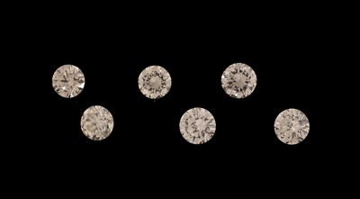 Image Lot 6 lose Brillanten, zus. ca. 1.92 ct l.get.Weiß-get.Weiß-light ...