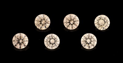 Image Lot 6 lose Brillanten, zus. ca. 1.96 ct Weiß- get.Weiß/si Schätzpreis: ...