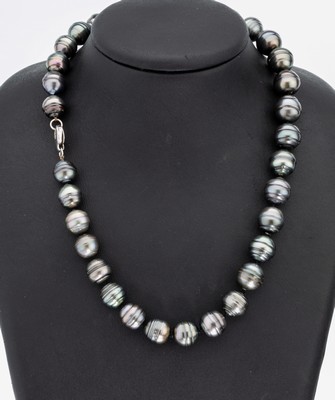 Image 26960614 - Zuchtperl-Collier mit 14 kt Gold Schließe, WG 585/000, 33 Tahitizuchtperlen, ...