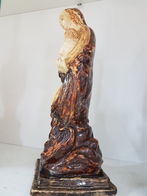 26960618c - Keramikfigur/Heiligenfigur, Fayence, wohl 30er Jahre, Mutter Gottes mit Jesuskind, in ...