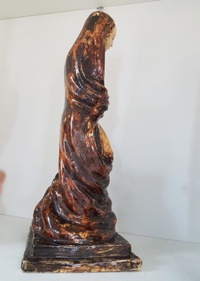 26960618e - Keramikfigur/Heiligenfigur, Fayence, wohl 30er Jahre, Mutter Gottes mit Jesuskind, in ...