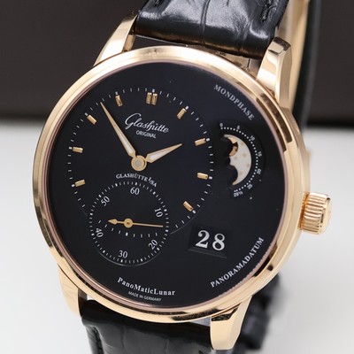 26960700a - GLASHÜTTE ORIGINAL PanoMaticLunar ungetragene Herrenarmbanduhr in RG 750/000 ...